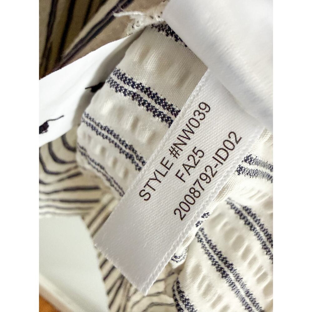 Madewell | NWT Tucked Mini Shirtdress Grey Variegated Stripe | Sz 00 - Picture 9 of 12